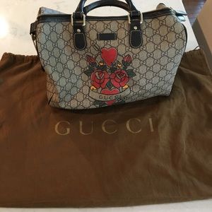Gucci purse rose heart tattoo limited edition bag